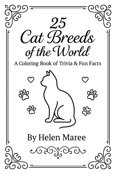 25 Cat Breeds of the World - Colouring Book Cover