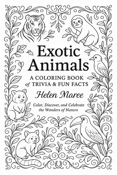 Exotic Animals - Colouring Book Cover